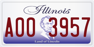 IL license plate A003957