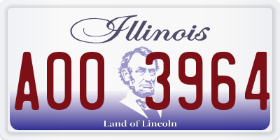 IL license plate A003964