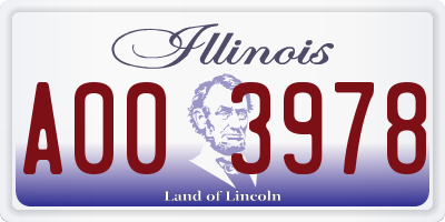 IL license plate A003978