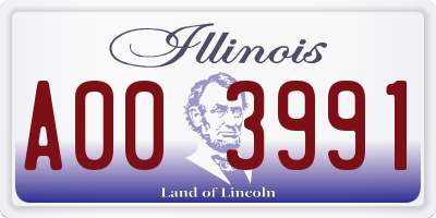 IL license plate A003991