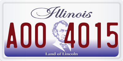 IL license plate A004015