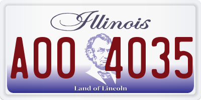 IL license plate A004035