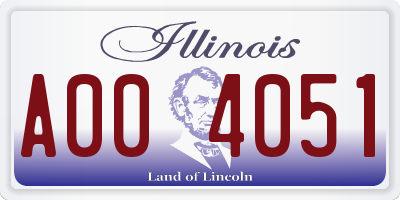 IL license plate A004051