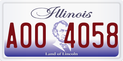 IL license plate A004058