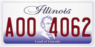 IL license plate A004062