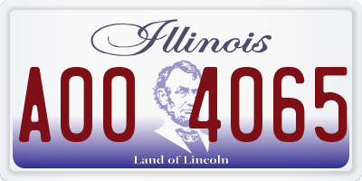 IL license plate A004065