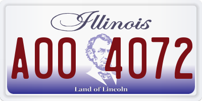 IL license plate A004072