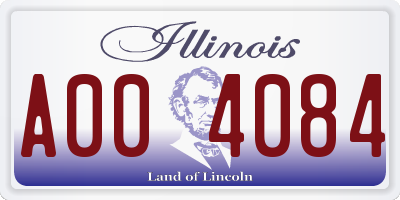 IL license plate A004084