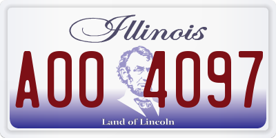 IL license plate A004097