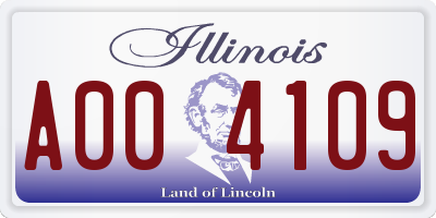 IL license plate A004109
