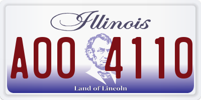 IL license plate A004110