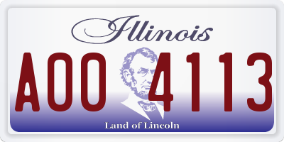IL license plate A004113