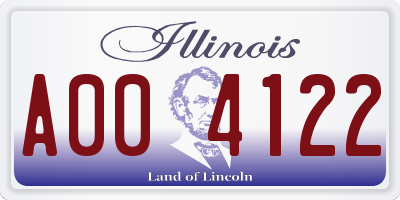 IL license plate A004122