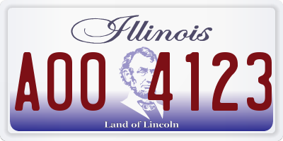 IL license plate A004123