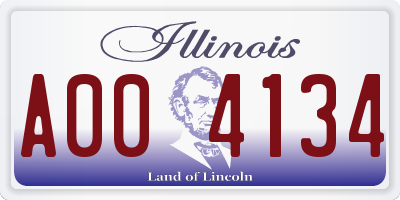 IL license plate A004134