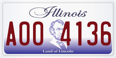 IL license plate A004136