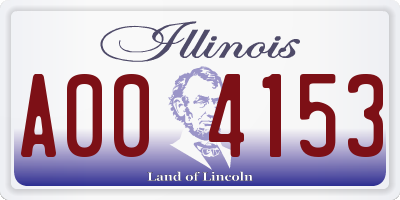 IL license plate A004153
