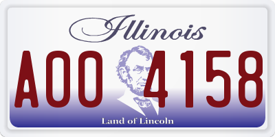 IL license plate A004158