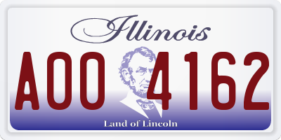 IL license plate A004162