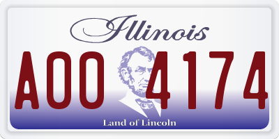 IL license plate A004174