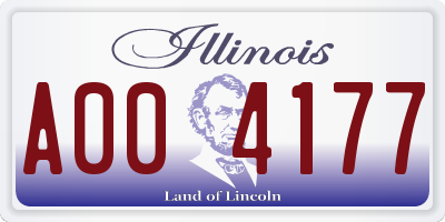 IL license plate A004177