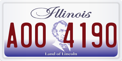 IL license plate A004190