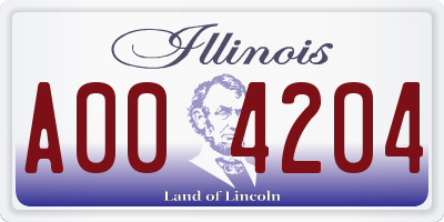 IL license plate A004204