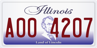 IL license plate A004207