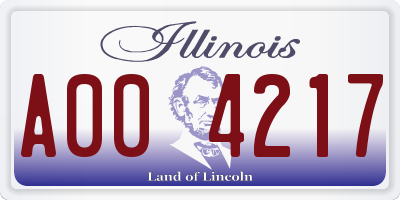 IL license plate A004217