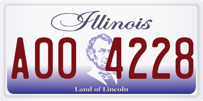 IL license plate A004228