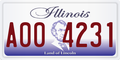 IL license plate A004231