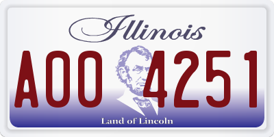 IL license plate A004251