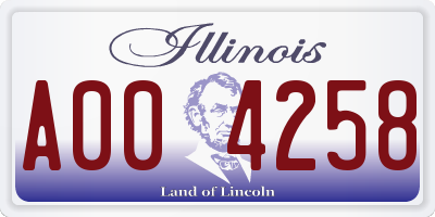 IL license plate A004258