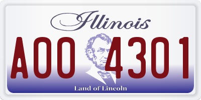 IL license plate A004301