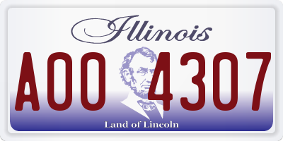 IL license plate A004307