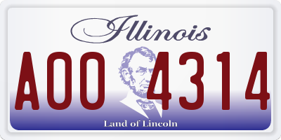 IL license plate A004314