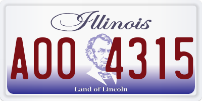 IL license plate A004315