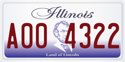 IL license plate A004322