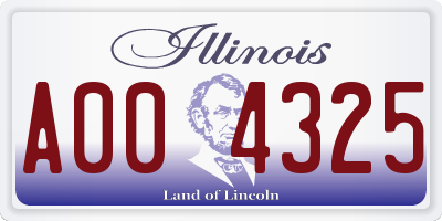 IL license plate A004325