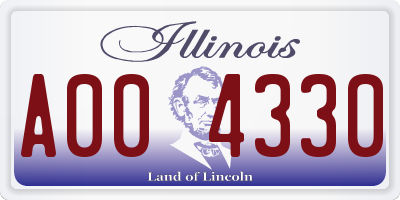 IL license plate A004330