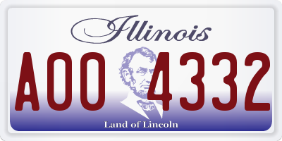 IL license plate A004332