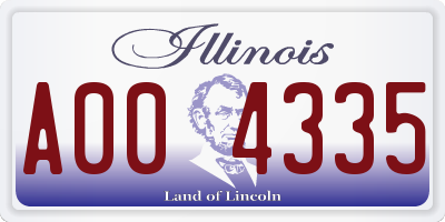 IL license plate A004335