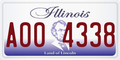 IL license plate A004338