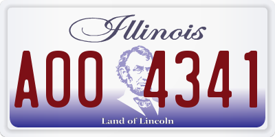 IL license plate A004341