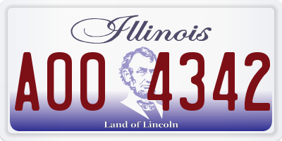 IL license plate A004342