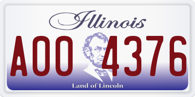 IL license plate A004376