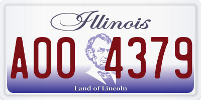 IL license plate A004379
