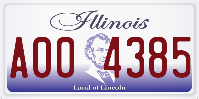 IL license plate A004385