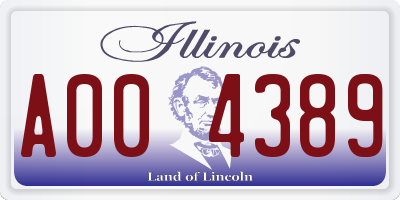 IL license plate A004389