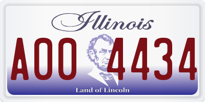 IL license plate A004434